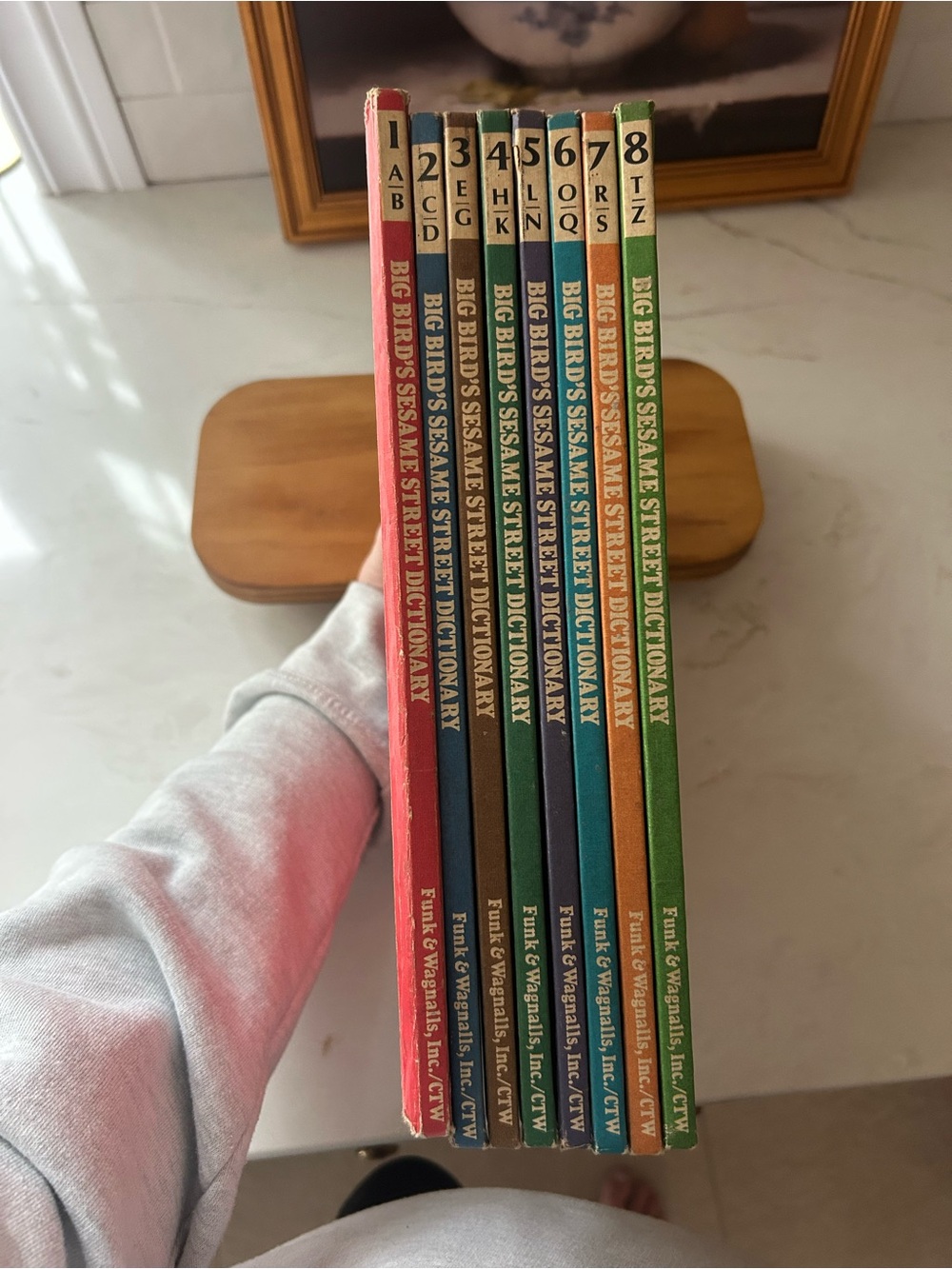 Vintage 1981 Big Bird Sesame Street Dictionary Complete 8 Book Set A-Z